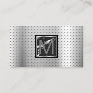 Carte De Visite Monogramme   Arrière - plan de métal perforé en ma