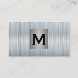 Carte De Visite Monogramme   Arrière - plan métallique