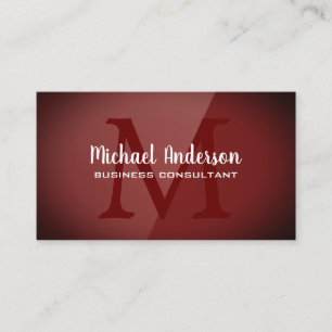 Carte De Visite Monogramme Arrière - plan rouge foncé