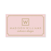 Monogramme Art déco rose et or