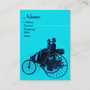 Carte De Visite MONOGRAMME AUTOMOBILE AUTO REPARAIRE Bleu Turquois