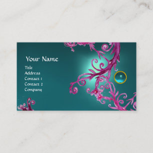 Carte De Visite MONOGRAMME BAROQUE FLORENTINE bleu GEM