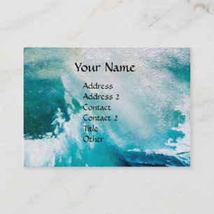 Carte De Visite MONOGRAMME/bateau de RESSACS en mer dans la