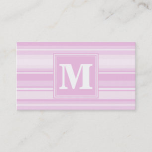 Carte De Visite Monogramme bébé rayures roses