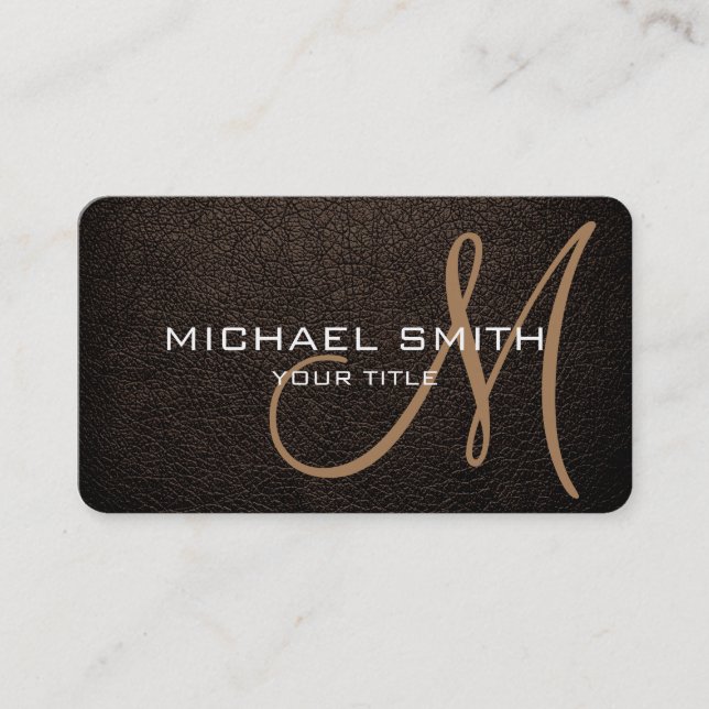 Carte De Visite Monogramme Bister Leather Look (Devant)