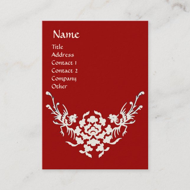 Carte De Visite MONOGRAMME BLANC GRIFFINS rouge noir (Devant)