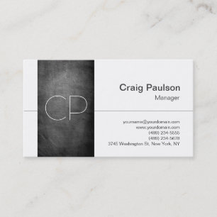 Carte de visite Monogramme blanc Motif Chalkboard