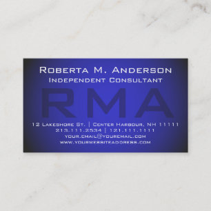 Carte De Visite Monogramme bleu élégant de conseiller indépendant