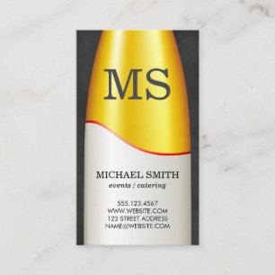 Carte De Visite Monogramme bouteille de vin