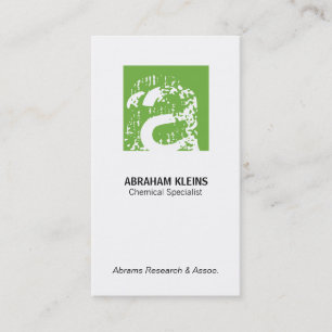 Carte De Visite Monogramme Carré couleur (vert)