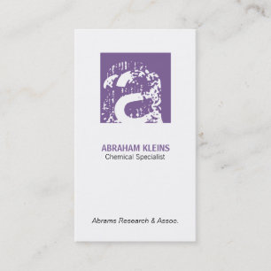 Carte De Visite Monogramme Carré couleur (violet)