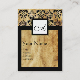 CARTE DE VISITE MONOGRAMME CARRÉ DE PARCHEMENT DE DOMMAQUES CLASSI