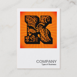 Carte De Visite Monogramme carré - Paisley Sunburst - K