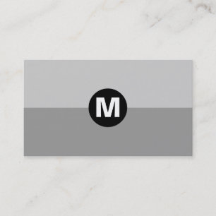 Carte De Visite Monogramme central - 2 tons gris ton