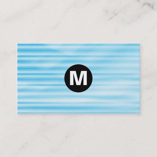 Carte De Visite Monogramme central - Courbe bleue (Devant)