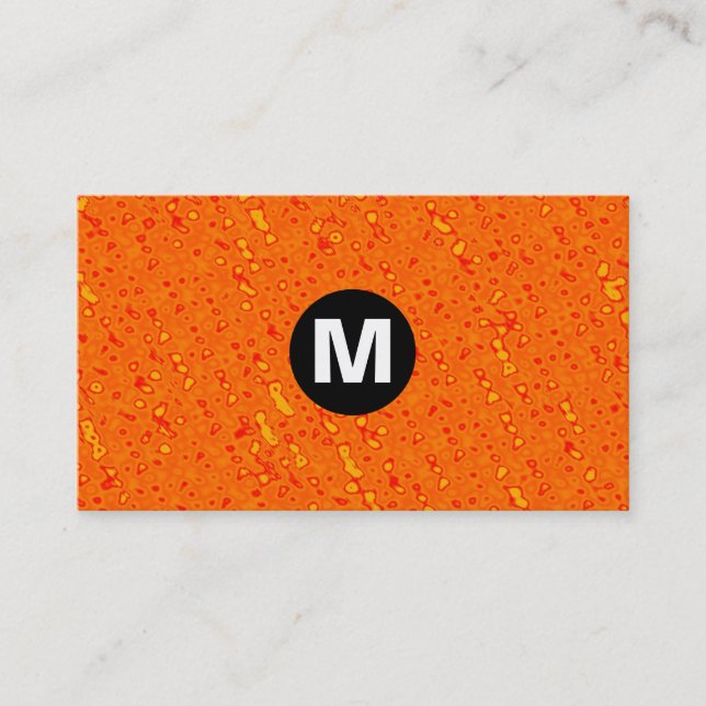 Carte De Visite Monogramme central - Texture orange (Devant)