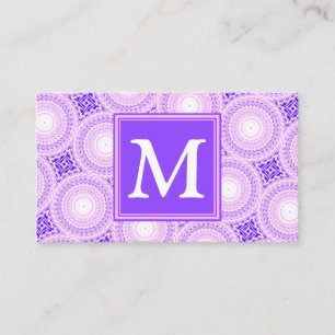 Carte De Visite Monogramme cercles violets motif