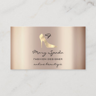 Carte De Visite Monogramme Chaussures Rose Talons Logo Magasiner Q