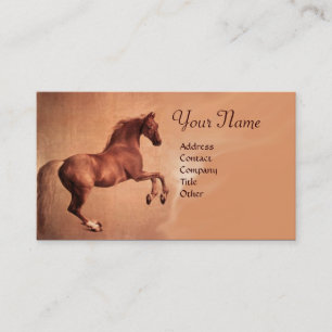 Carte De Visite MONogramme CHEVAL ROUGE