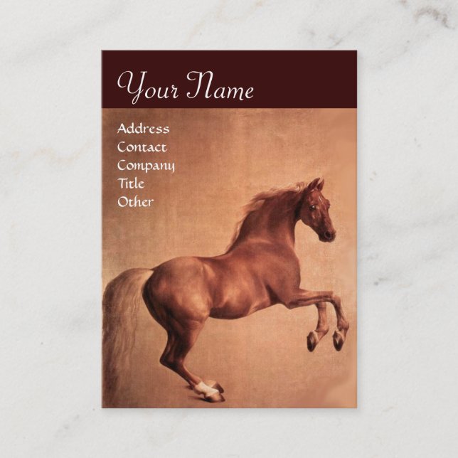 Carte De Visite MONogramme CHEVAL ROUGE (Devant)