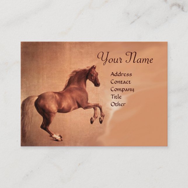Carte De Visite MONogramme CHEVAL ROUGE (Devant)