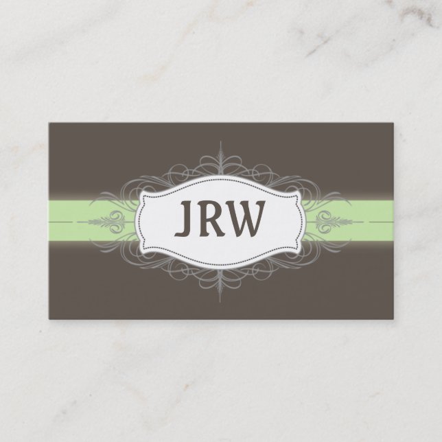 Carte de visite Monogramme Chic Déco (Devant)