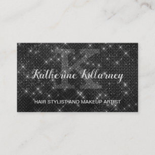 Carte De Visite Monogramme Chic Glam Sparkle Glam Chic