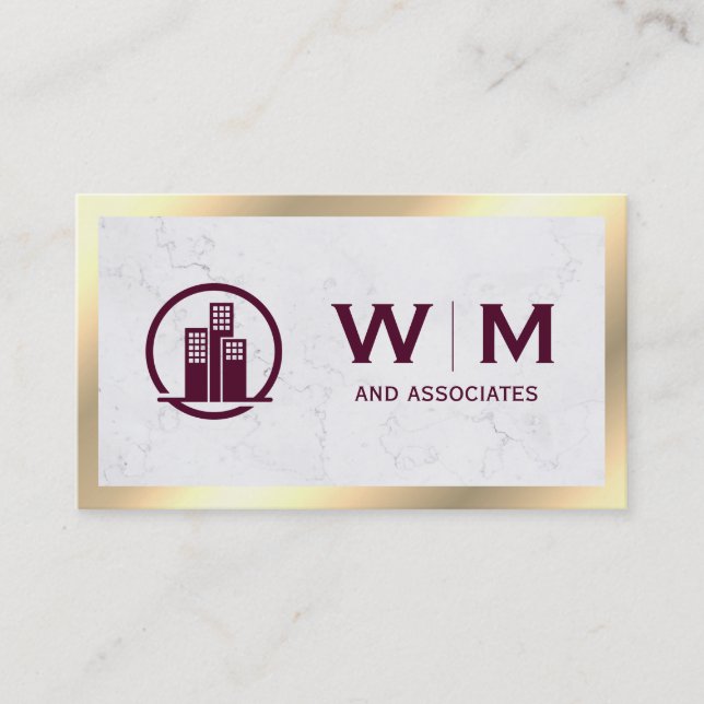 Carte De Visite Monogramme classique Gold Executive | Entreprise (Devant)