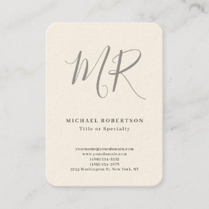 Carte De Visite Monogramme Classique Minimaliste Professionnel Sim