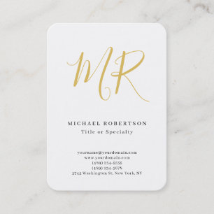 Carte De Visite Monogramme Classique Professionnel Minimaliste Sim
