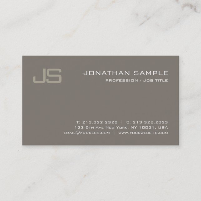 Carte De Visite Monogramme créatif Design Moderne Luxe Professionn (Devant)