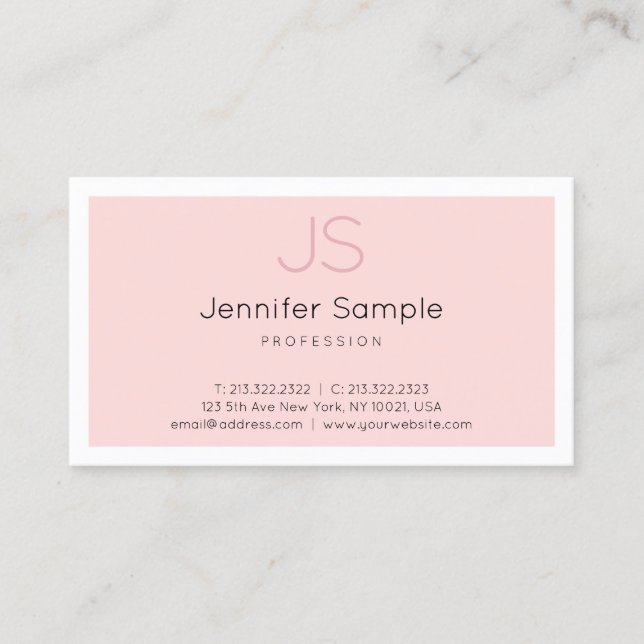 Carte De Visite Monogramme créatif Design simple Luxe Professionne (Devant)