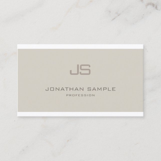 Carte De Visite Monogramme créatif Smooth Professional Plat Luxe (Devant)