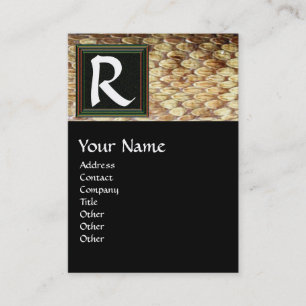 Carte De Visite MONOGRAMME CROTALUS, brun brun clair noir