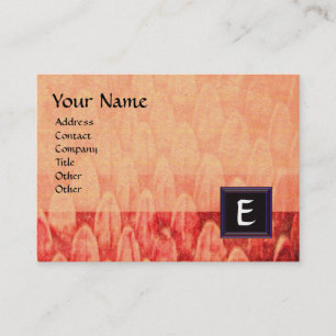 Carte De Visite MONOGRAMME CROTALUS, rouge rose rose noire brillan
