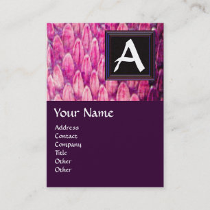 Carte De Visite MONOGRAMME CROTALUS, violet rose noir brillant