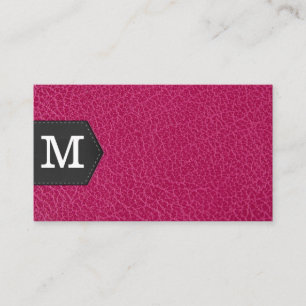 Carte De Visite Monogramme   Cuir rose et Patch