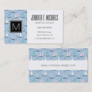 Carte De Visite Monogramme Cute Motif 1