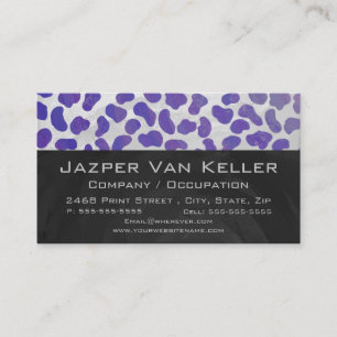Carte De Visite Monogramme Dalmatien violet et blanc