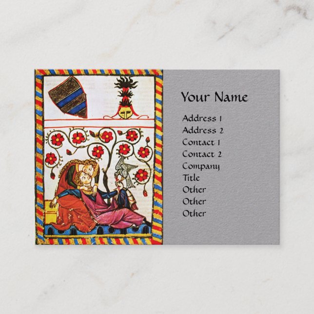Carte De Visite MONOGRAMME D'AMOUR ETHERNE, Aimants Roses rouges P (Devant)