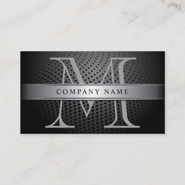 Carte De Visite Monogramme d'argent professionnel (Devant)