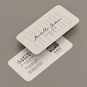 Carte De Visite Monogramme d'artiste de tatouage Tatouage moderne