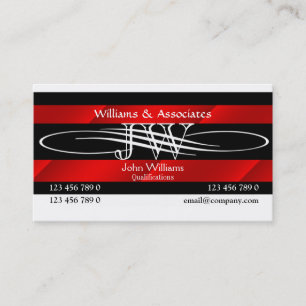 Carte De Visite Monogramme d'avocat de mandataire masculin