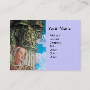 Carte De Visite MONOGRAMME DE BEAUTÉ CLASSIQUE bleu vif antique