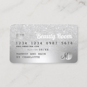 Carte De Visite Monogramme de beauté de la parties scintillant en 