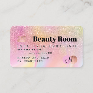 Carte De Visite Monogramme de beauté en marbre parties scintillant