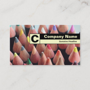 Carte De Visite Monogramme de bord - Crayons de couleur