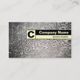 Carte De Visite Monogramme de bord - gouttelettes d'eau sur verre 