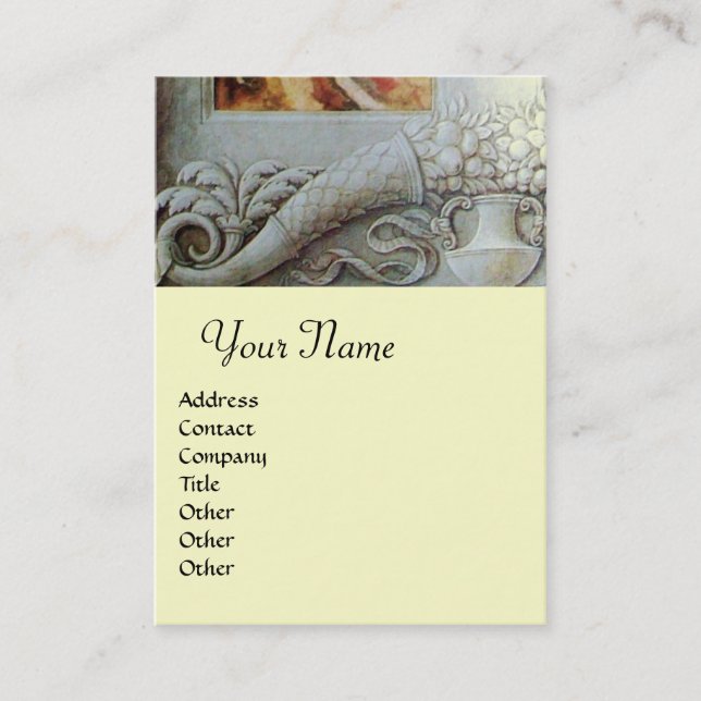 Carte De Visite MONOGRAMME DE CORNUCOPIE, gris clair (Devant)