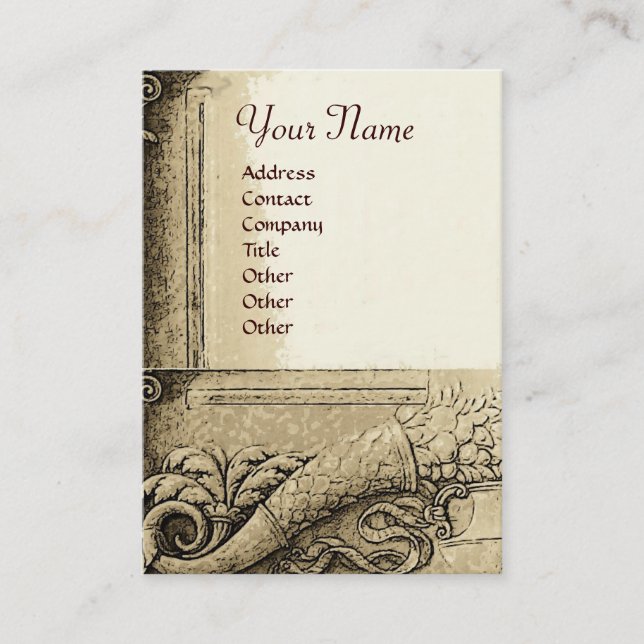 Carte De Visite MONOGRAMME DE CORNUCOPIE, gris noir clair (Devant)